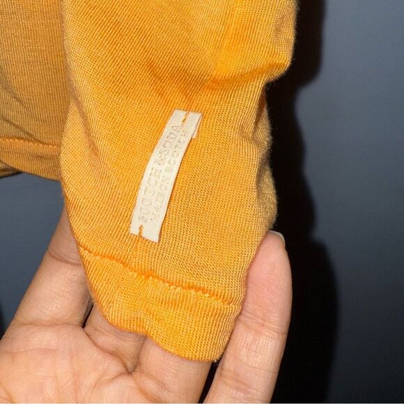 Scotch & Soda Sun N Sand Women’s Ruffle Sleeve Orange Tee Shirt Size Small EUC - Picture 3 of 9